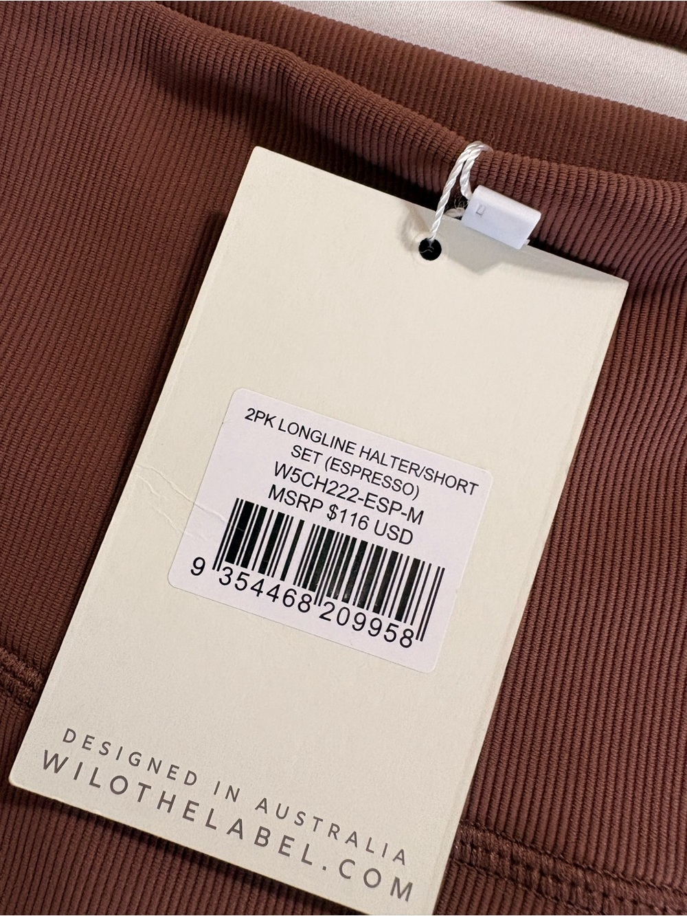WILO the Label Longline Ribbed Halter/ High-waste Short Set Espresso Brown - Picture 5 of 5